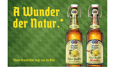 Brand Launch der neuen Hacker-Pschorr Natur Radler - Grafikdesign