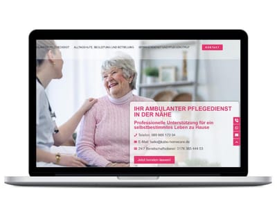 Webauftritt für einen ambulanten Pflegedienst - Webseitengestaltung