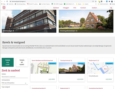 Kavelsvastgoed website gemeente Nijmegen - Web Applicatie