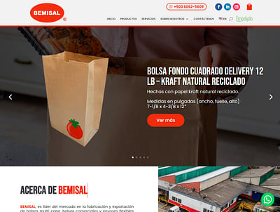 Desarrollo sitio web bemisal.com - Création de site internet