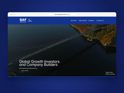 SAF Capital Partners: website migration to Framer - Webseitengestaltung