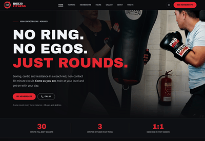 BOX30 Fitness – £99/mo Small Business Website & Digital Package - Ergonomy (UX/UI)