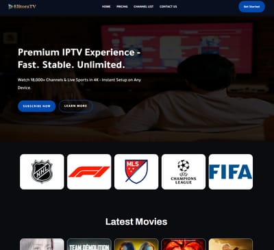 Premium IPTV Platform Development - Elitoratv - Création de site internet