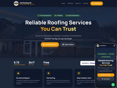 AE Roofing - Website Creation