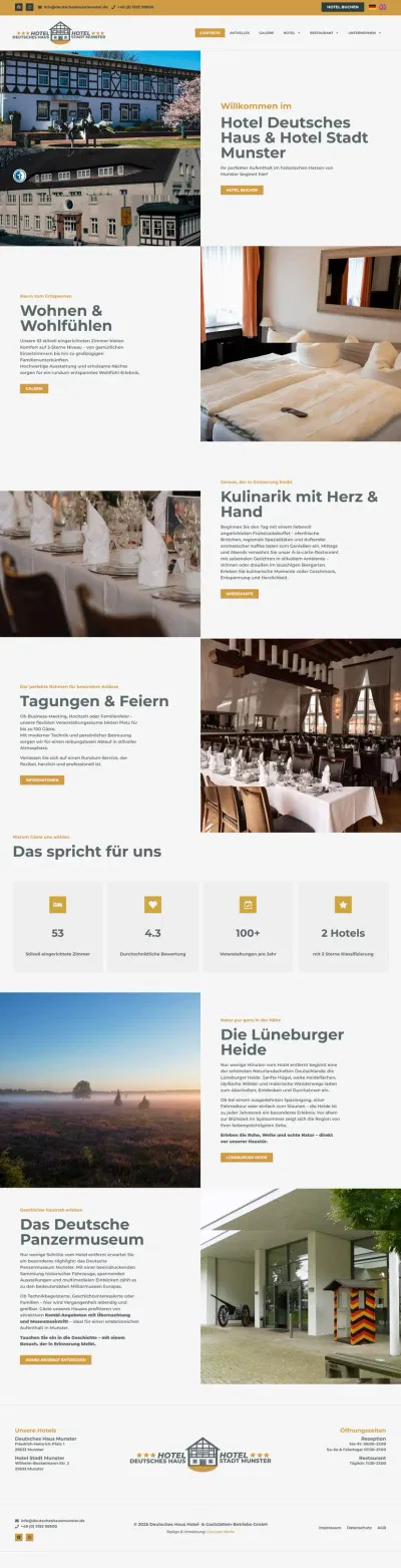 Deutsches Haus Munster - Wordpress Website - Webseitengestaltung