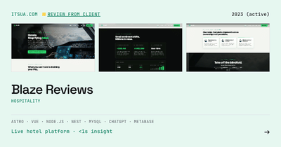 Blaze Reviews - Web Application