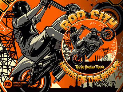 Rod City - Home Of The Brave Illustration - Ontwerp