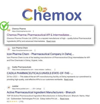Chemox Pharma Pvt. Ltd. SEO Work - SEO