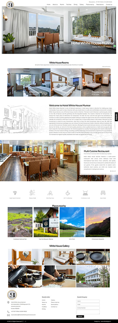 Hotel White House Munnar, Kerala - Création de site internet