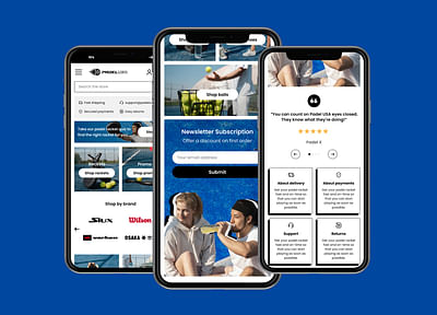PADEL USA - UX/UI + Shopify - Design & graphisme