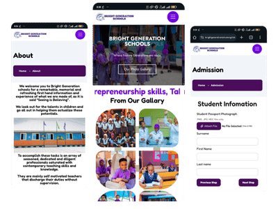 Bright Generation Schools Website - Website Creation