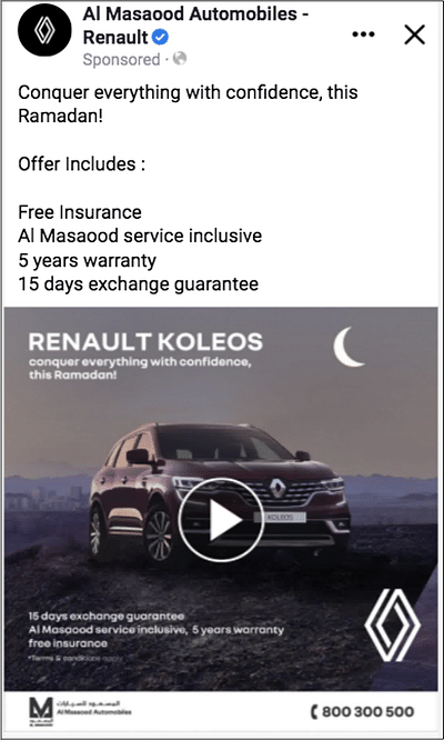 Al Masaood - Renault - Awareness & Web Conversion - Publicidad