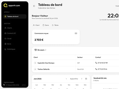 Apportr, le CRM des apporteurs d'affaires - Application web