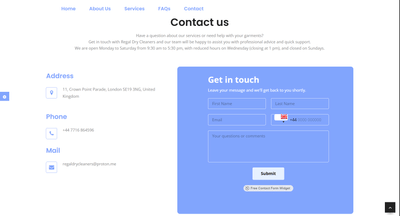 Regal Dry Cleaners - Website Creation