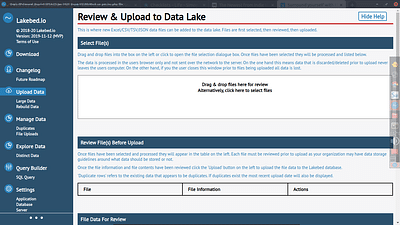 The Lakebed application allows drag & drop of data - Consultoría de Datos