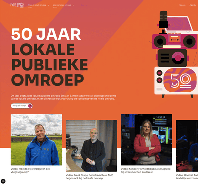 Ontwikkeling landingspagina NLPO 50 jaar - Graphic Design