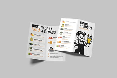 Tejeringos: carta de zumos y batidos naturales - Diseño Gráfico