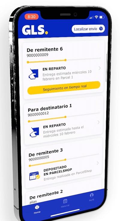 Construcción de APP GLS Spain - App móvil