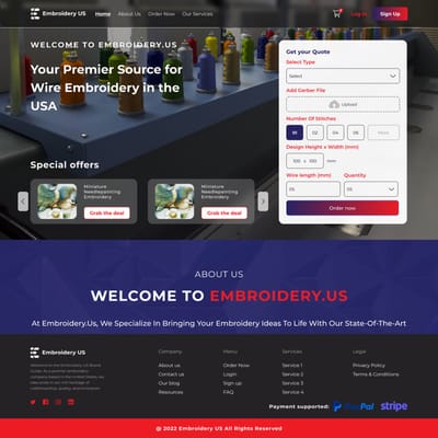 Embroidery E-Commerce Website - Application web