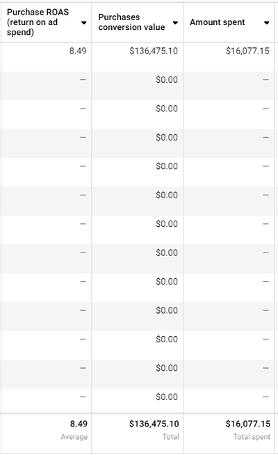 8,49X ROAS - 136.475,10 Umsatz - Meta Ads - Onlinewerbung