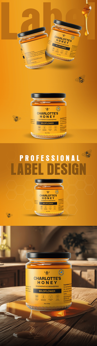 Amazon Package Label Design - Raw Honey Product - Packaging