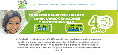 Sitio Web Informativo y CMS para Fundación Nutrir - Aplicación Web