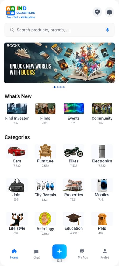 App development for IND Classifieds - Mobile App