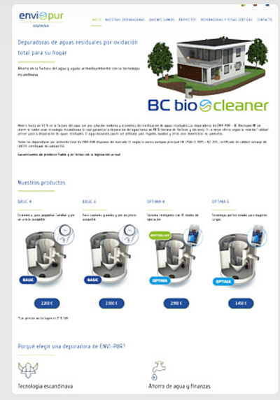Web Design BC Biocleaner - Creación de Sitios Web