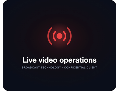 Live video operations software for a broadcast technology company - Web Application