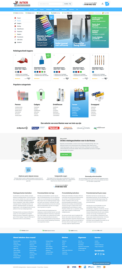 Inter Relatiegeschenken Shopware webshop - E-commerce