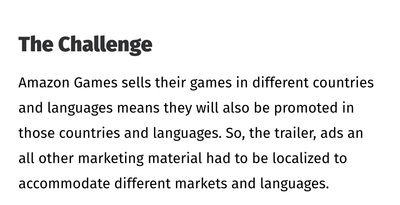 Amazon Games: Solving a Localization Puzzle - Video Productie