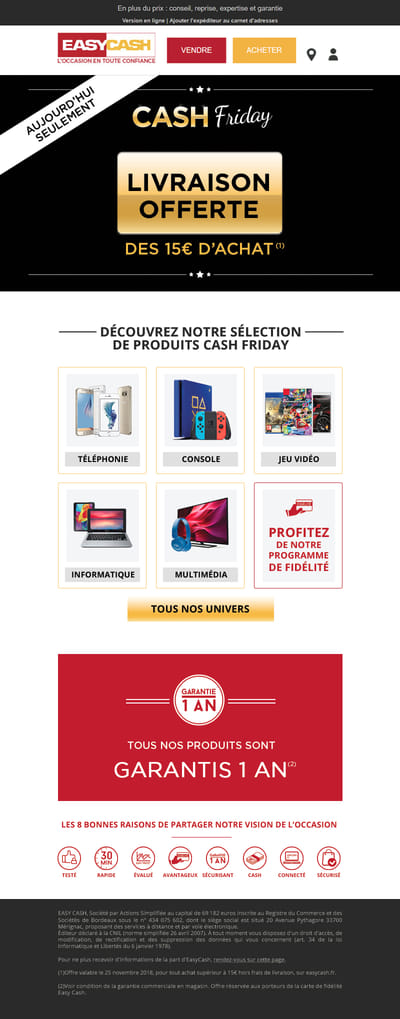 Campagne 100% digitale | Easy Cash - Email Marketing