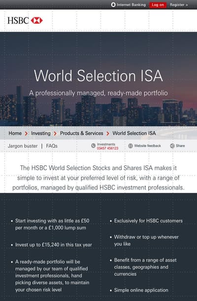 HSBC - Web Content (via Sapient Nitro) - Copywriting