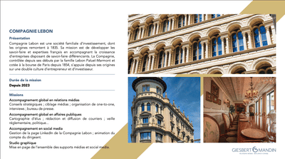 Communication corporate _ Compagnie Lebon - Relations publiques (RP)