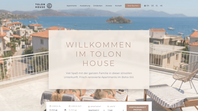 Tolon House - Website & Direktbuchungen für Apartments in Tolo - Webseitengestaltung