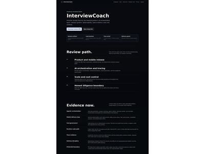 InterviewCoach Investor Room and Load-Test Proof Surface - Mobile App