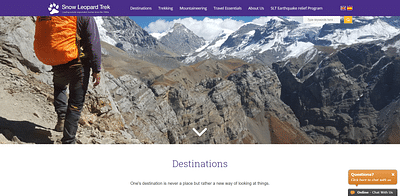 Snow Leopard Trek - Travel Agency - Website Creation