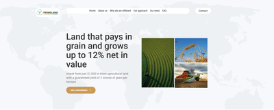 Primeland - Global Investment Website for an Agricultural Fund - Creación de Sitios Web