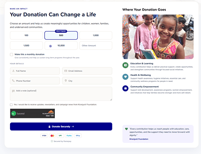 KiranJyoti Foundation – NGO Website - Application web