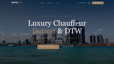 Metro DTW Black Cars — Booking & Transportation Platform - Applicazione web