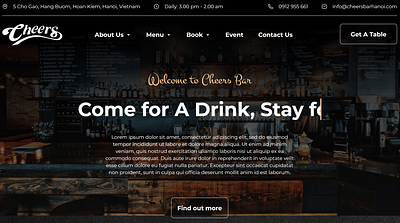 Cheers bar website - Web Applicatie