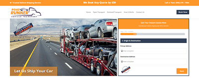 Road Runner Vehicle Transport Website - Creazione di siti web