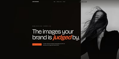 A dark, cinematic site for a commercial photographer - Website Creation