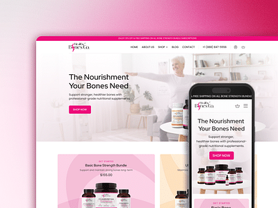 Bone health shop website with a modern twist - Website Creation