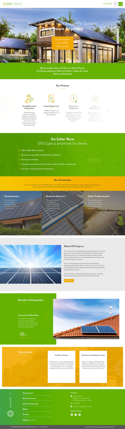 Custom WordPress Website for EFS Cyprus - Content Strategy