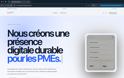 Création du site web et de l’identité digitale de Bludres Studio - Création de site internet