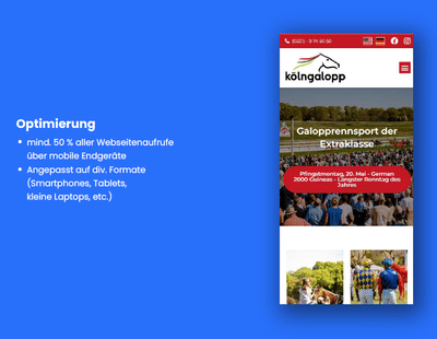 Kölner Galopp - Neue Webseitenpräsenz - Webseitengestaltung