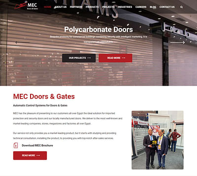 MEC Doors Website - Creazione di siti web