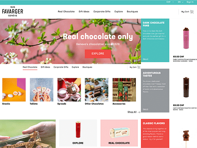 Chocolats Favarger Webshop - Webseitengestaltung
