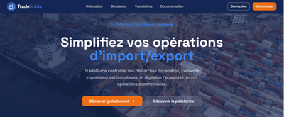 TradeGuide Sénégal - Plateforme Import/Export Intelligente - Intelligence Artificielle